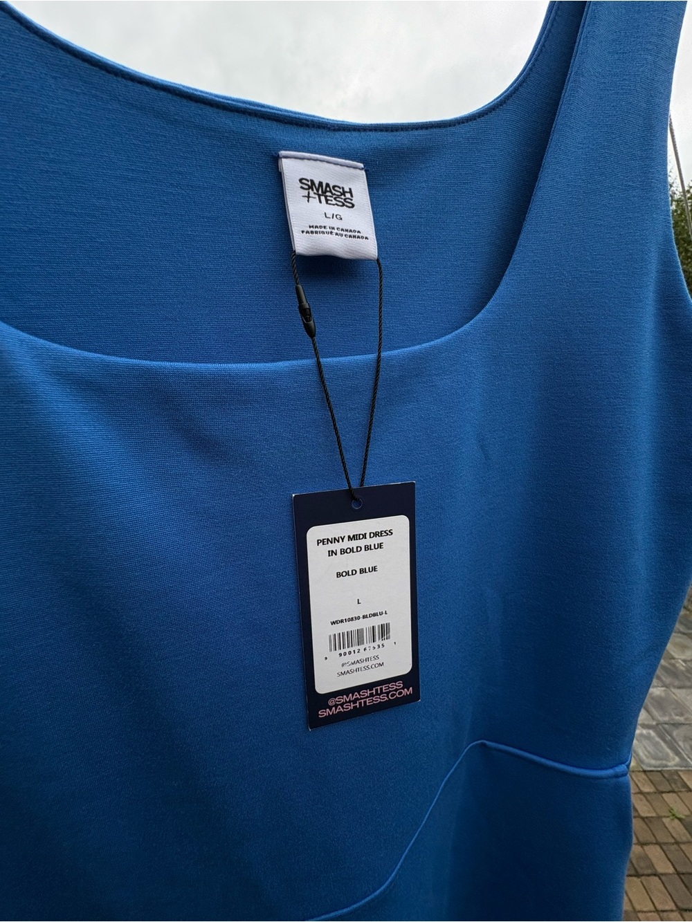 Blue Scoop Neck Tank Dress - Picture 3 of 4